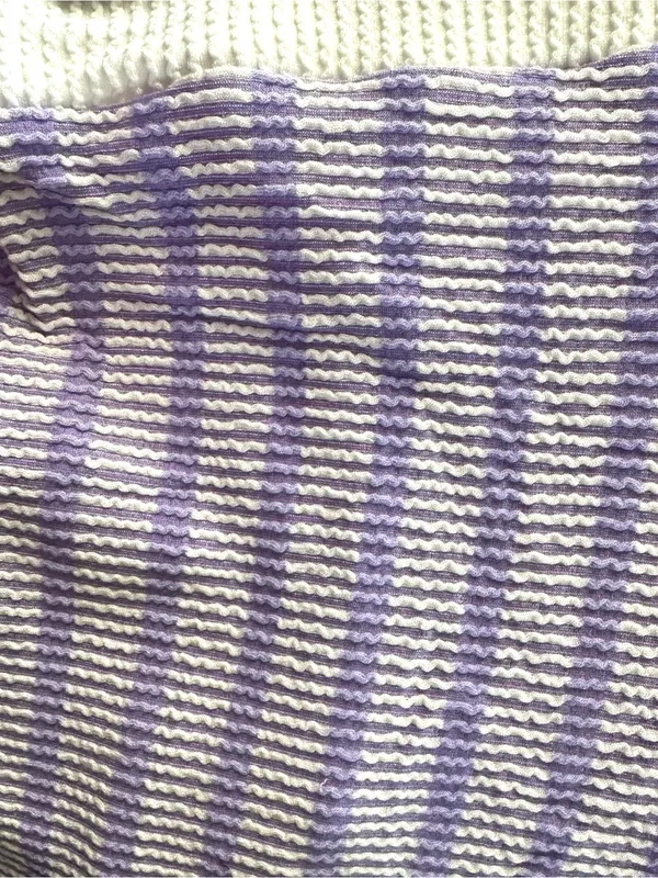 Zenana Raised Rib Striped Pullover & Wide Leg Pants Set Womens Lavender Sz Small - Image 11