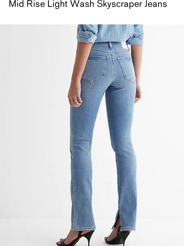 Express “Skyscraper” Mid Rise Light Wash Women's Jeans- New with Tags- 8 Regular - Image 3