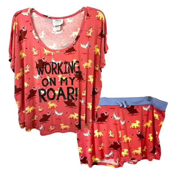 Nite Nite Disney Plus‎ Size 1X Pajama Set Off to Sleep We Go Lion King 1783 - Image 2