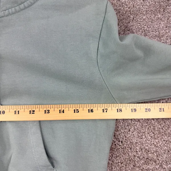 Brandy Melville Full Zip Hoodie Women OS Sage Green Cropped Tassel Drawstring - Image 6