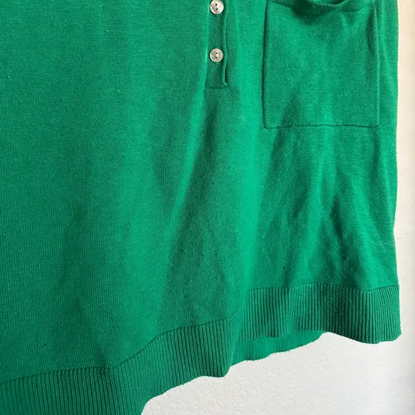 By Anthropologie Collared Polo‎ Muscle Sweater Tank Shirt Sz M Green - Image 6