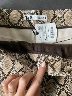 ZARA Coated Snake Print Pants - Image 5