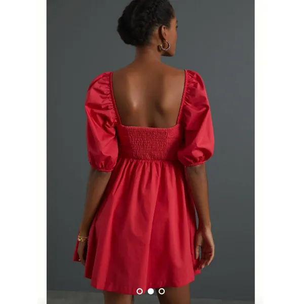 Anthropologie Maeve Puff-Sleeved Sweetheart MIni Dress - Image 2