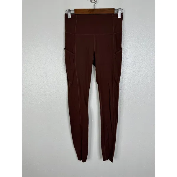 Lululemon Fast and Free High-Rise Tight 28 Brushed Nulux Brown Earth Size 6 - Image 3