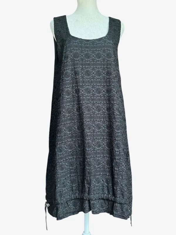 Pete & Greta Black‎ Silk Dress Sz L - Image 2
