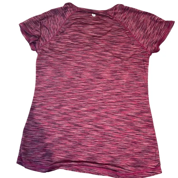 Lululemon Workout Gym Short Sleeve V-Neck Shirt Pink Purple Space Dye Sz 6 - Image 3