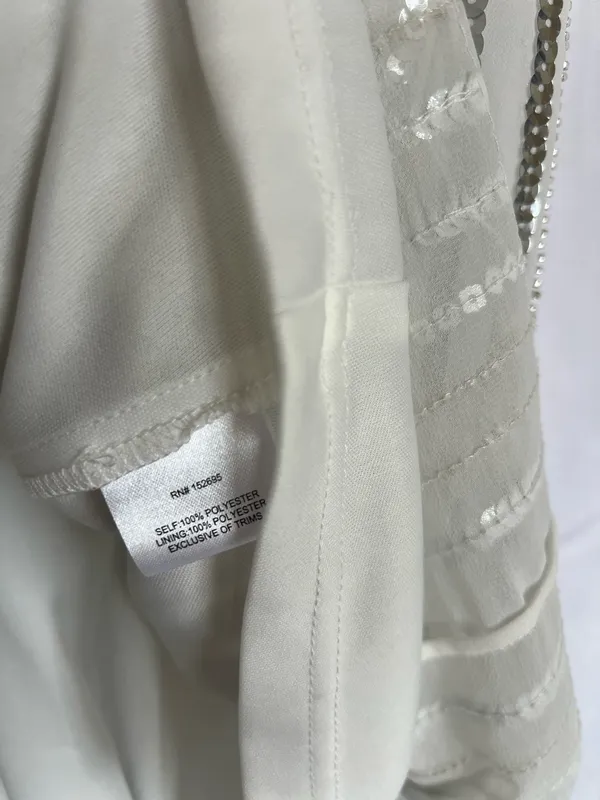 Layered With Love Beaded White Sequin Mini Dress - Image 5