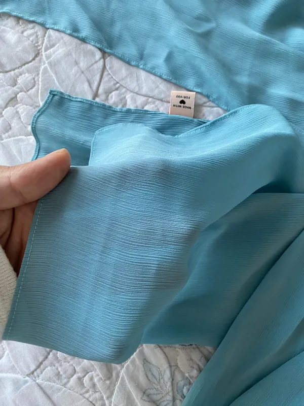 VOILE CHIC Premium Chiffon Light Blue Hijab Scarf For Women - Image 5