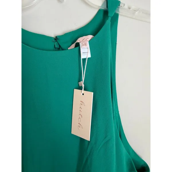 NWT Hutch Belted Maxi Dress Women Size 16W 2026 Style Green Belted Pleated - Image 11