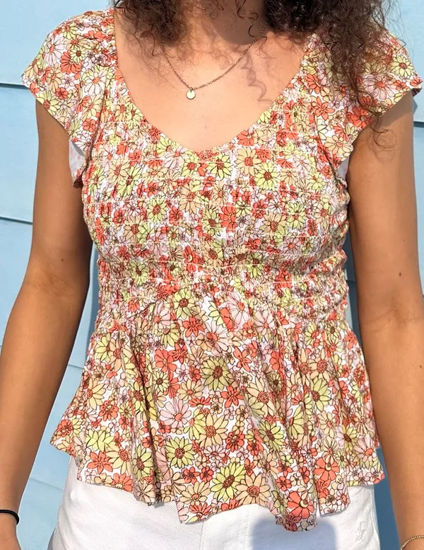Floral Peplum Top - Image 3