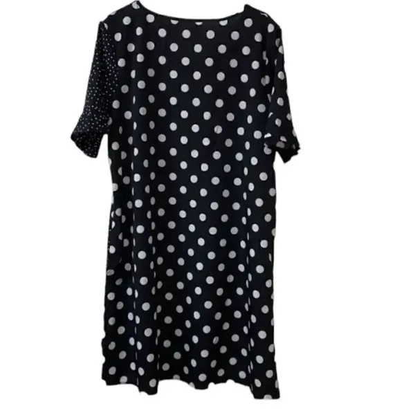 Women's Black and White Polka Dot Dress(Size XXI) - Image 2