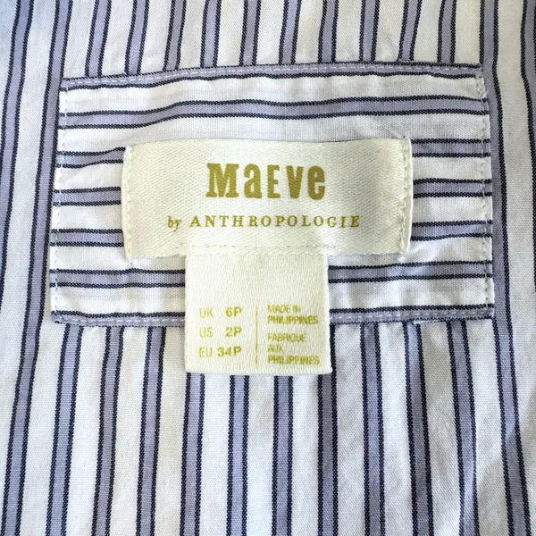 Maeve x Anthropologie Corset Button Down Striped Blouse Size 2 Petite - Image 11