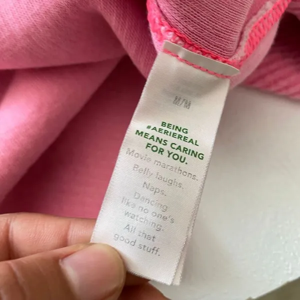 Aerie Pink Waffle Knit Oversized Tunic Top Size M Cozy Lounge Casual - Image 7
