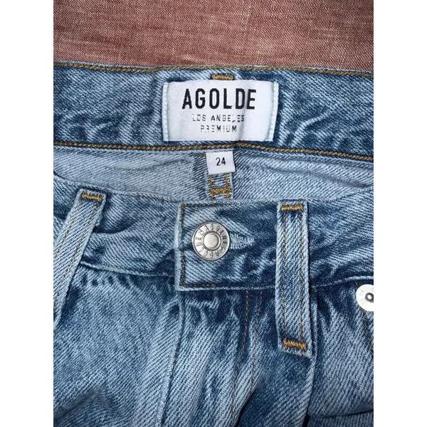 AGOLDE High Rise Straight Leg Jeans Size 24 - Image 3