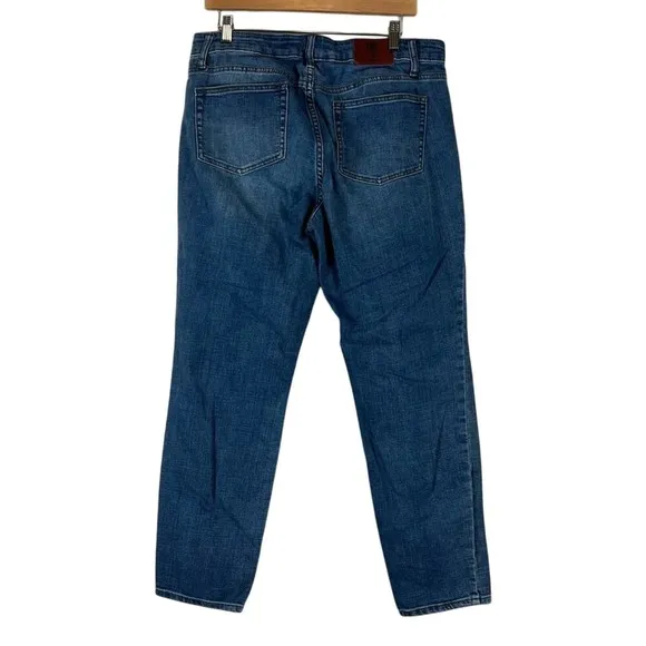 Frye Mid Rise Boyfriend Solid Denim Jeans‎ Medium Wash Casual Stretch Size 10 - Image 4