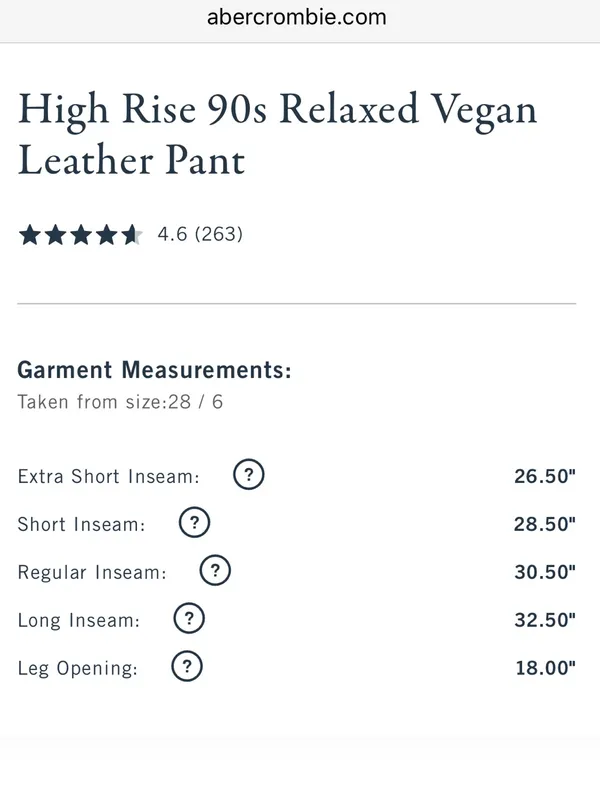 Abercrombie Curve Love High Rise 90s Relaxed Vegan Leather Pant Black Size 26 - Image 13