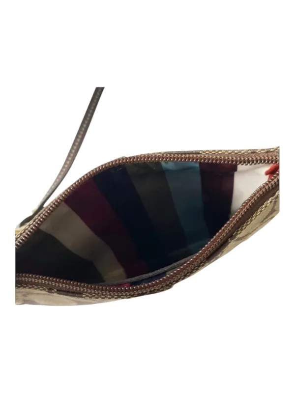Coach ❃ Signature Monogram Jacquard Wristlet Clutch Bag ❃ Leather Trim ❃ Khaki ❃ - Image 9