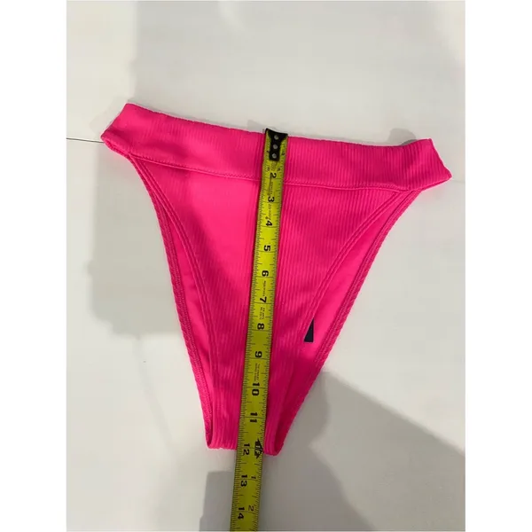 Hollister Hot Pink Ribbed Bikini Bottom Size S - Image 5