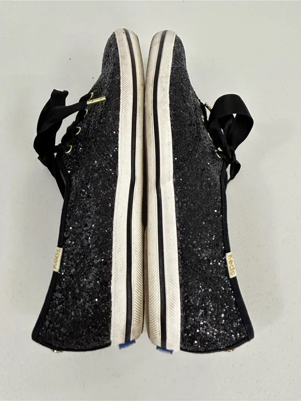 Kate Spade x Keds Black Glitter Sneakers Size 10 - Image 5