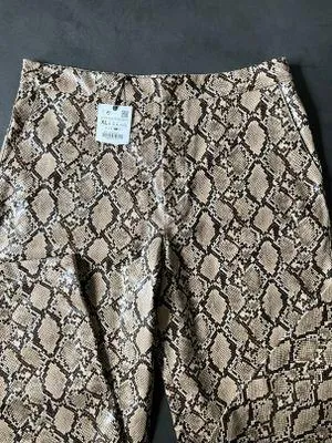 ZARA Coated Snake Print Pants - Image 4