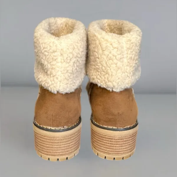 Source Unknown Women’s Brown Plush Lined Non-slip Winter Ankle Boot - Image 4