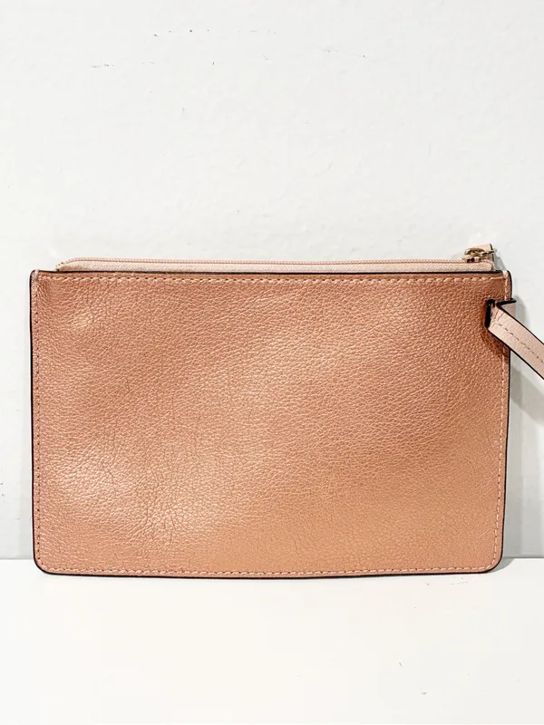 Kate Spade Rose Gold Wristlet Pouch Clutch Zip Top - Image 3