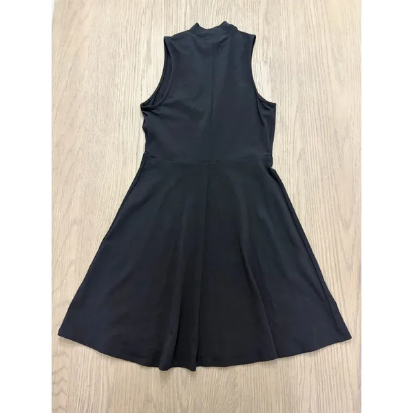 Express Black Mock Neck Cut Out Sleeveless Fit & Flare Dress, Medium - Image 2