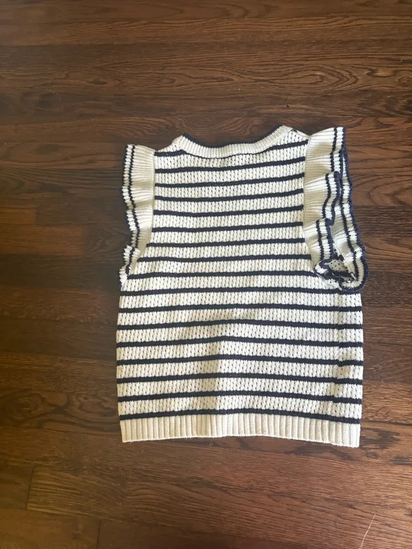 Acoa sleeveless striped sweater Blue Size M - Image 3
