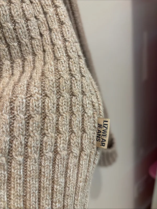 Vtg Liz Claiborne Sweater 100% Cotton Colorblock Cable Knit Size Large - Image 4