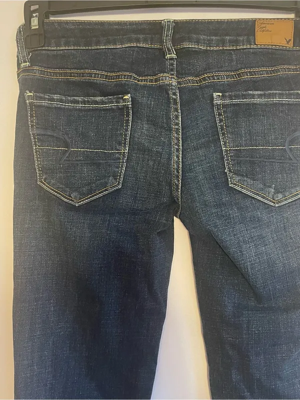 American Eagle Jeans Women’s 2 Skinny Stretch Dark Blue Wash Low Rise - Image 8