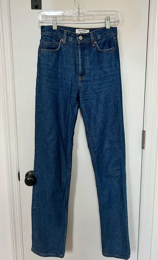 Reformation Cynthia Straight Long Jeans High-Rise - Image 5