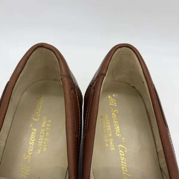 NWOB Vtg Musebeck Womens 7 C/A Shoes Boat Wedge "All Seasons" Brown Leather USA - Image 9