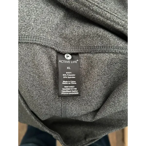 Active Life Size XL Cropped Leggings In black Heather - Image 5