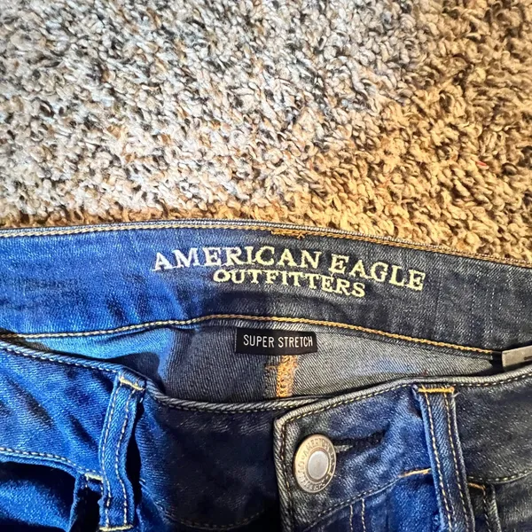 American‎ Eagle Super Stretch Jeggings Womens 8 Long Medium Wash Blue Slim Denim - Image 2