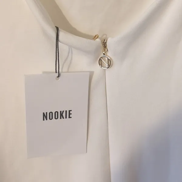NWT Nookie Sz XS Scandal White Chain Halter Scuba Mini Party Dress Bridal Sexy - Image 5