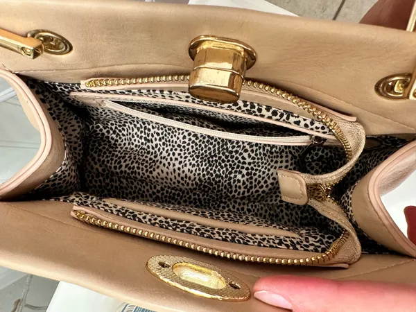 Cream leather purse Tan - Image 3