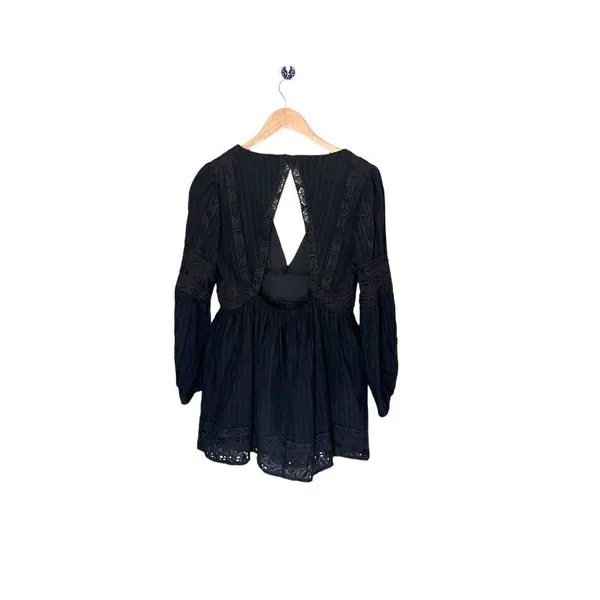 Vici‎ Black Long Sleeve V-Neck Open Back Dress - Image 3