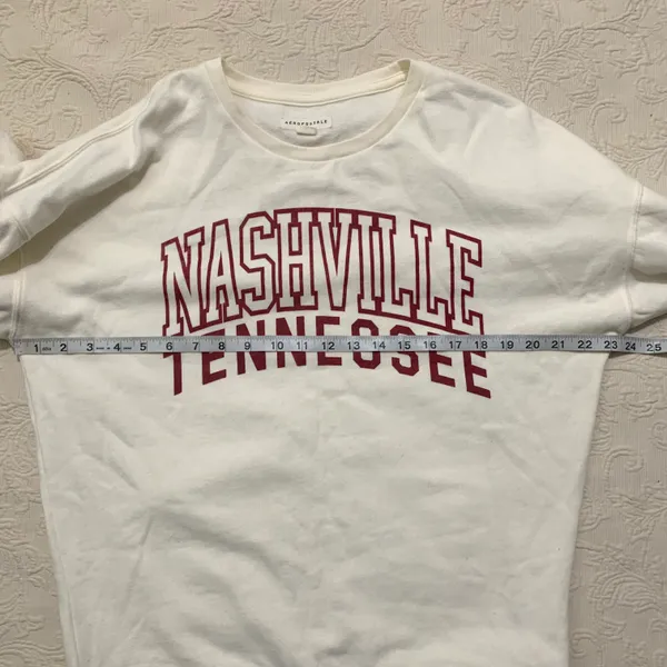 Aeropostale Ivory Nashville Tennessee Long Sleeve Pullover Crew Neck Sweater - Image 4