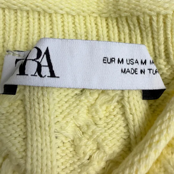 Zara Vest Cable Knit Yellow Fisherman Sweater Vest Tank Top Fall Chunky‎ Preppy - Image 3
