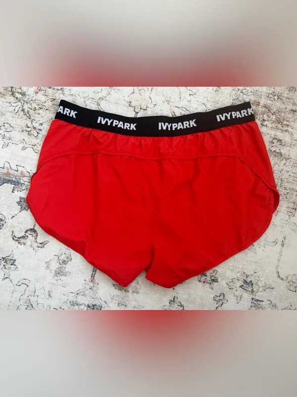 IVY PARK Red Women’s Athletic Running Shorts with Branded Waistband - Image 2
