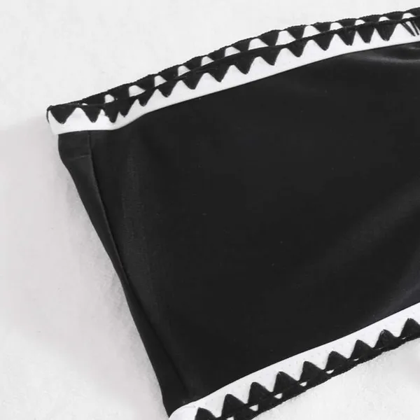 SheIn Whip Stitch Lace Up Bandeau Bikini - Image 7