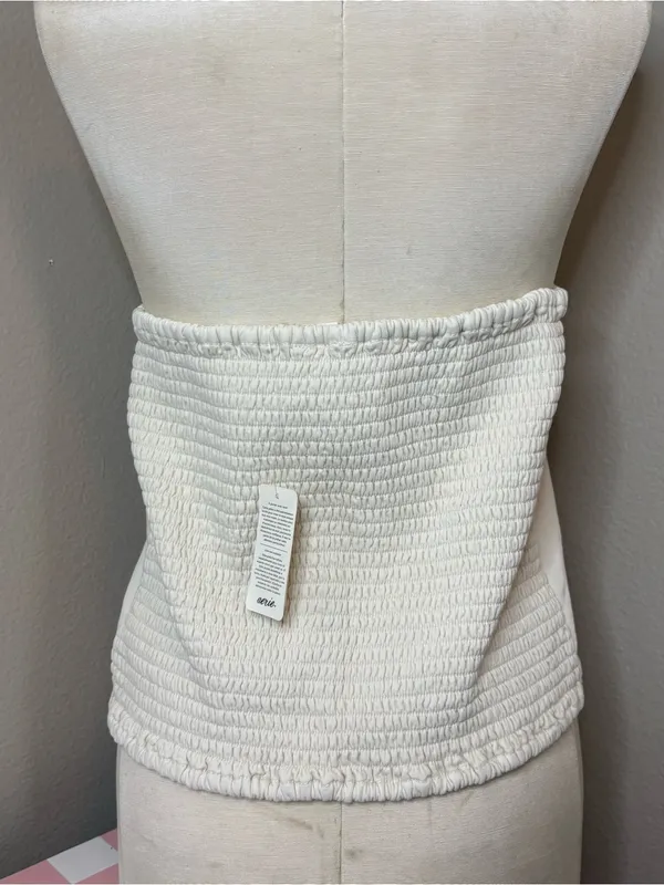 Aerie new cotton strapless tube top large white summer Miami - Image 3