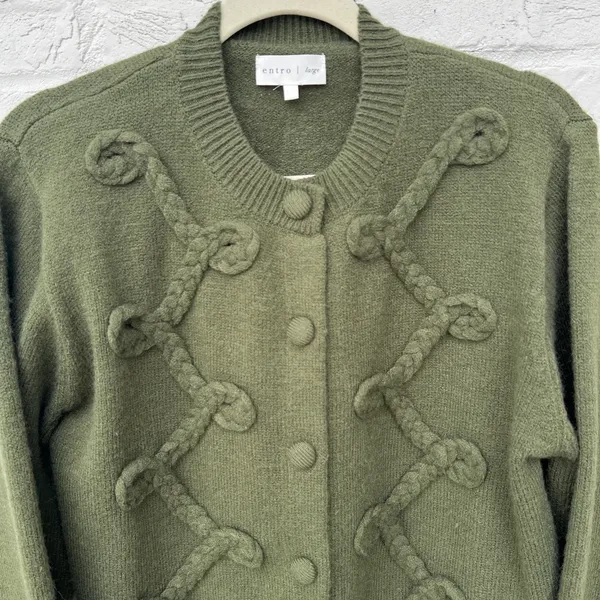 Entro Looped Trim Knit Cardigan - Image 6