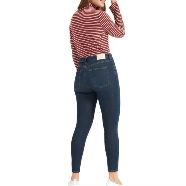 Everlane Blue Medium Wash Authentic Stretch Mid Rise‎ Skinny Jeans Size 23 - Image 2