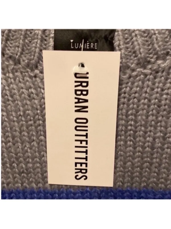 Lumiere Urban Outfitters Crewneck Sweater Blue Black Grey Colorblock Size L - Image 8