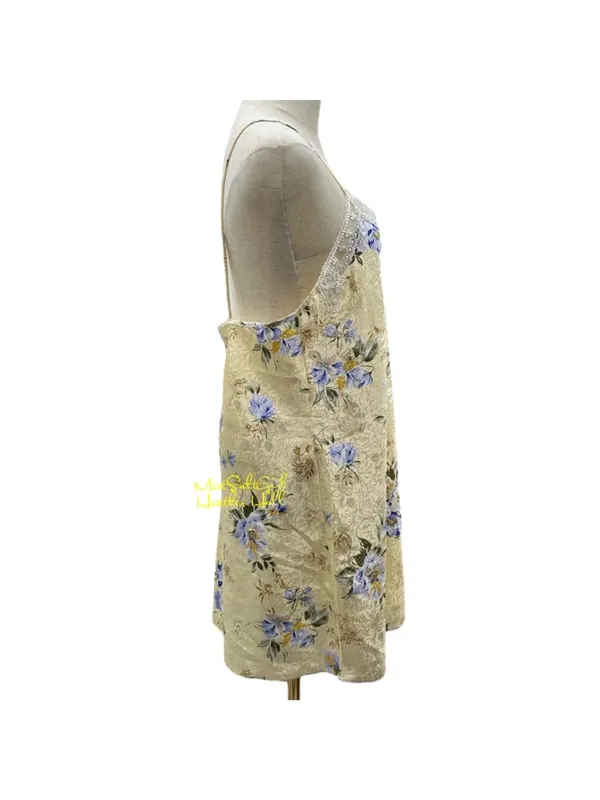 Vintage California Miss Floral Slip Dress With Embroidered Lace Trim Size Large - Image 5