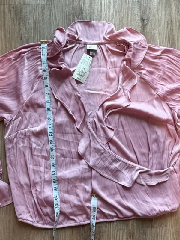 Elegant Plus Size Blush Pink Women's Blouse XXL Wedding Formal Occasion Top Chic - Image 6