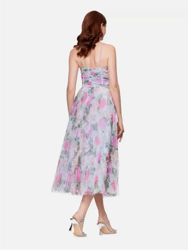 Betsy & Adam Petite Pleated Tulle Midi Dress - Image 2