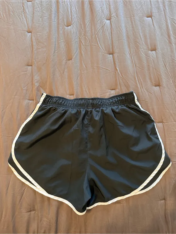 Nike Dark Gray Athletic Running Shorts with White Trim - Image 3
