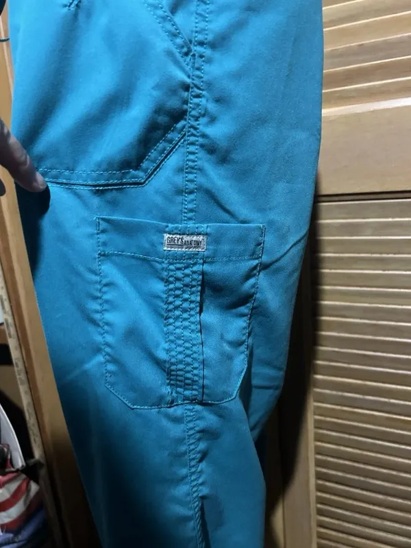 Greys Anatomy by Barco Womens Scrub Pants Blue L Solid Woven Poly/Rayon - Image 4